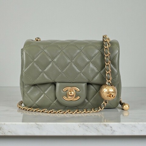 莉亞精品♡CHANEL 抹茶綠方胖 近新閒置