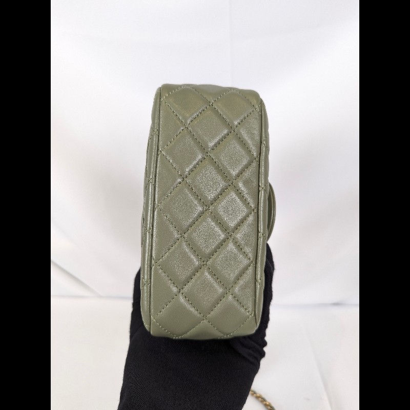 莉亞精品♡CHANEL 抹茶綠方胖 近新閒置-4