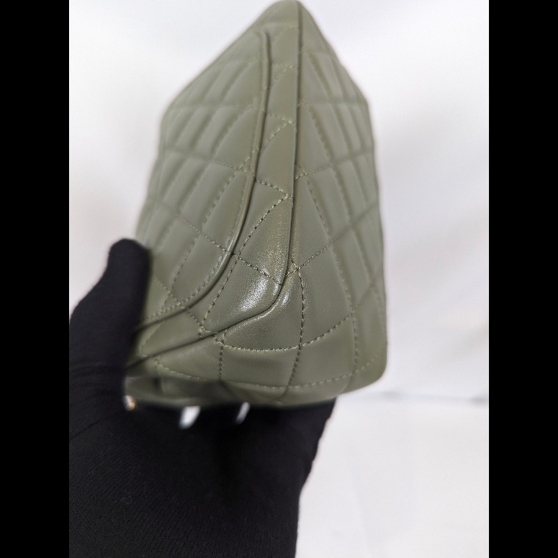 莉亞精品♡CHANEL 抹茶綠方胖 近新閒置-7