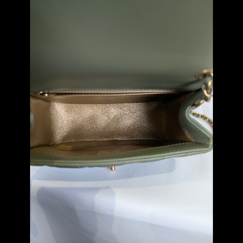 莉亞精品♡CHANEL 抹茶綠方胖 近新閒置-13