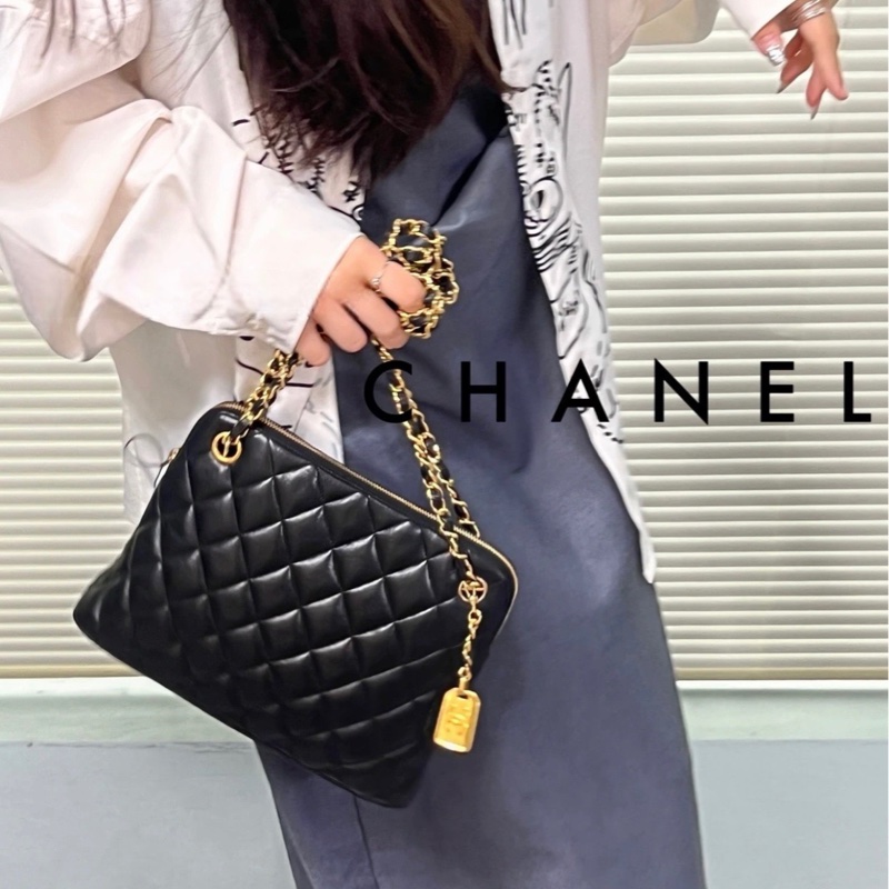 ✨Chanel vintage 貝殼雙鏈包 有保卡 98新 鏈條可拆卸🖤-1