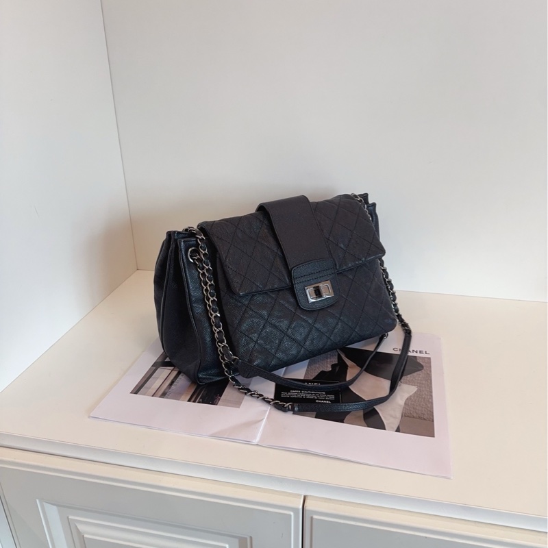 ✨Chanel  2.55黑銀托特包 經典菱格紋 有保卡🖤-2