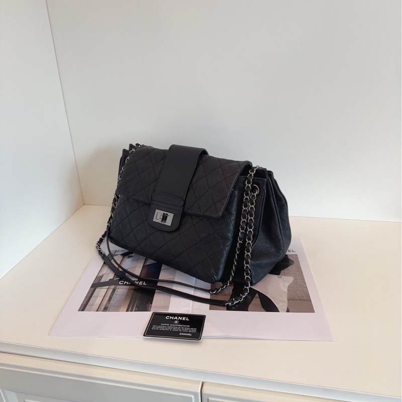✨Chanel  2.55黑銀托特包 經典菱格紋 有保卡🖤-3