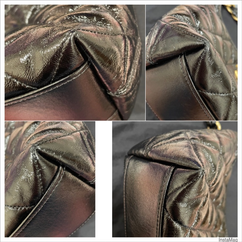 Chanel 油臘羊皮粗鍊肩背Hobo包-2