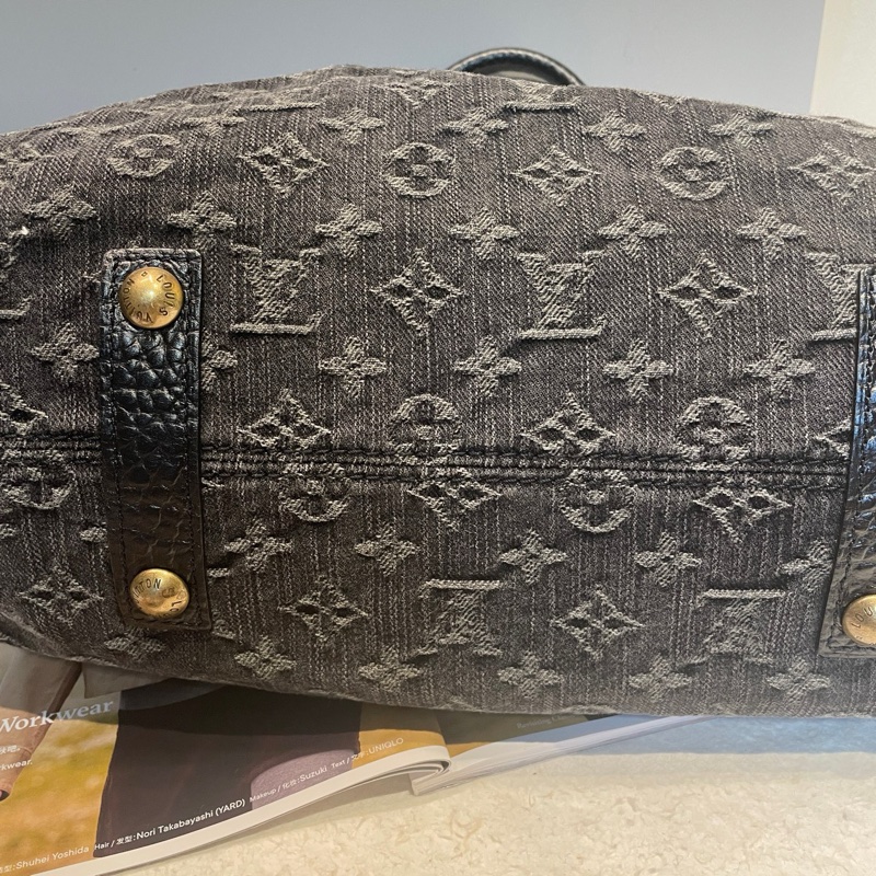 Lv 路易威登 中古黑丹寧手提斜挎包 底長約底長40*高28-17