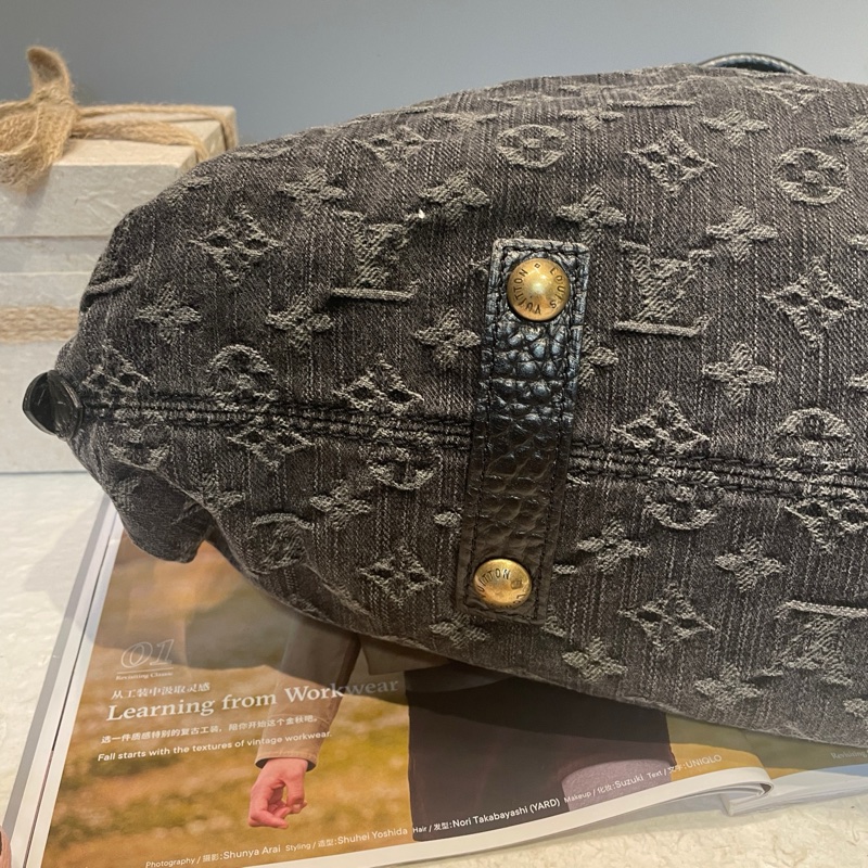 Lv 路易威登 中古黑丹寧手提斜挎包 底長約底長40*高28-18