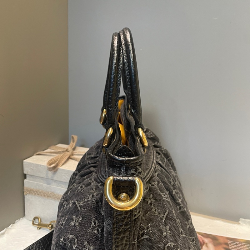 Lv 路易威登 中古黑丹寧手提斜挎包 底長約底長40*高28-19