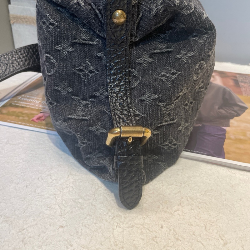 Lv 路易威登 中古黑丹寧手提斜挎包 底長約底長40*高28-22