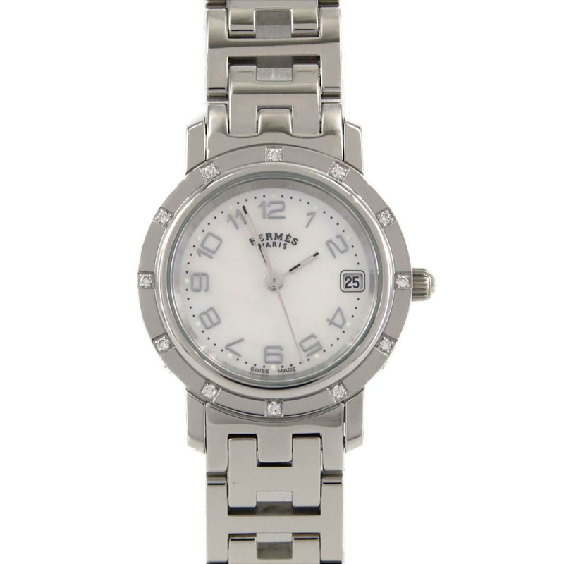 愛馬仕 Clipper Nacle 12P CL4.230 不鏽鋼石英錶-0