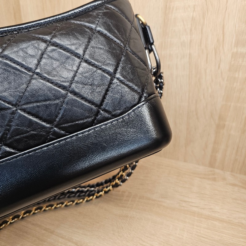 [圓夢超甜價出!平台最甜❣️] Chanel黑復刻牛皮霧金釦小號流浪包-9