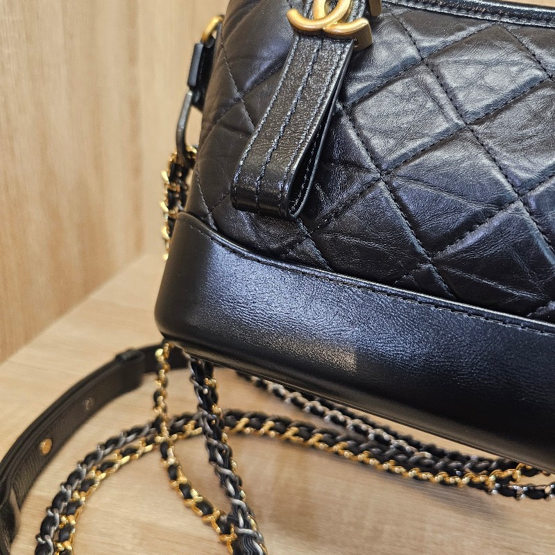 [圓夢超甜價出!平台最甜❣️] Chanel黑復刻牛皮霧金釦小號流浪包-10