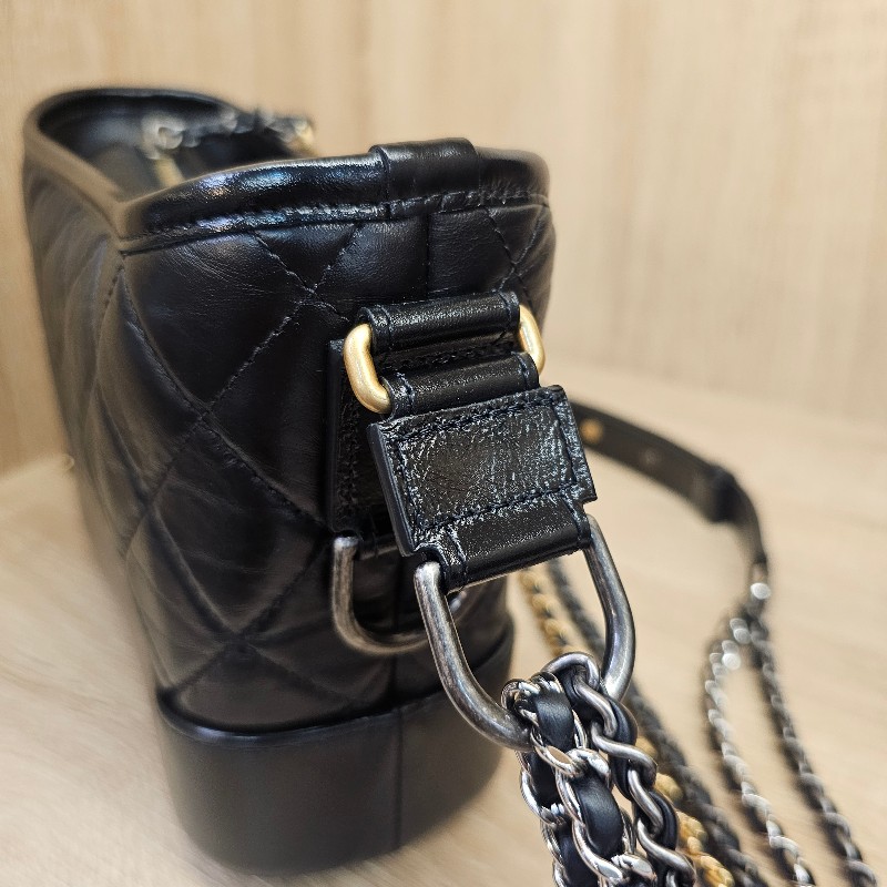 [圓夢超甜價出!平台最甜❣️] Chanel黑復刻牛皮霧金釦小號流浪包-15