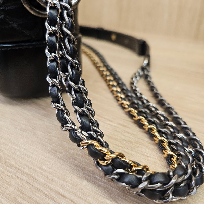 [圓夢超甜價出!平台最甜❣️] Chanel黑復刻牛皮霧金釦小號流浪包-16