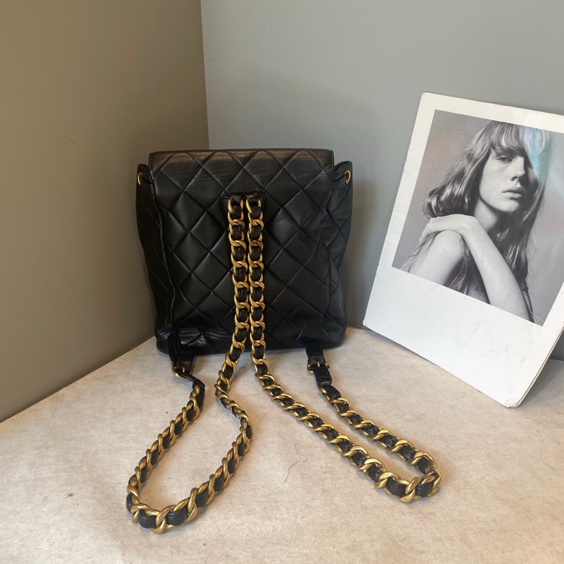 Chanel 中古 duma小青蛙雙肩包 約20*21-2