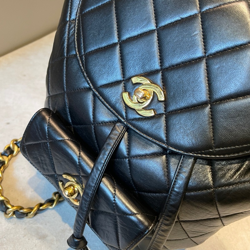 Chanel 中古 duma小青蛙雙肩包 約20*21-15