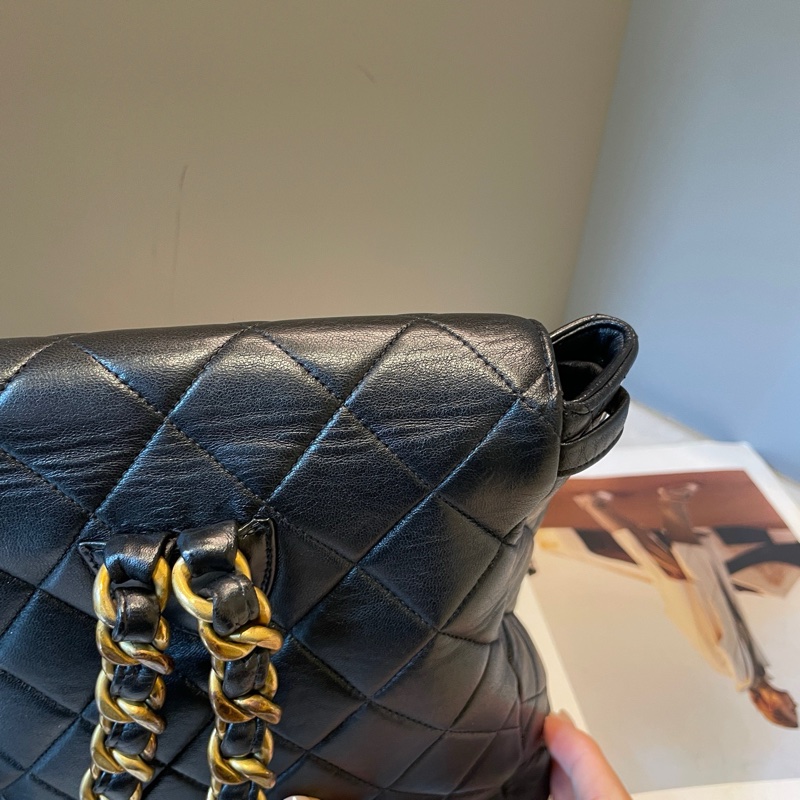Chanel 中古 duma小青蛙雙肩包 約20*21-17