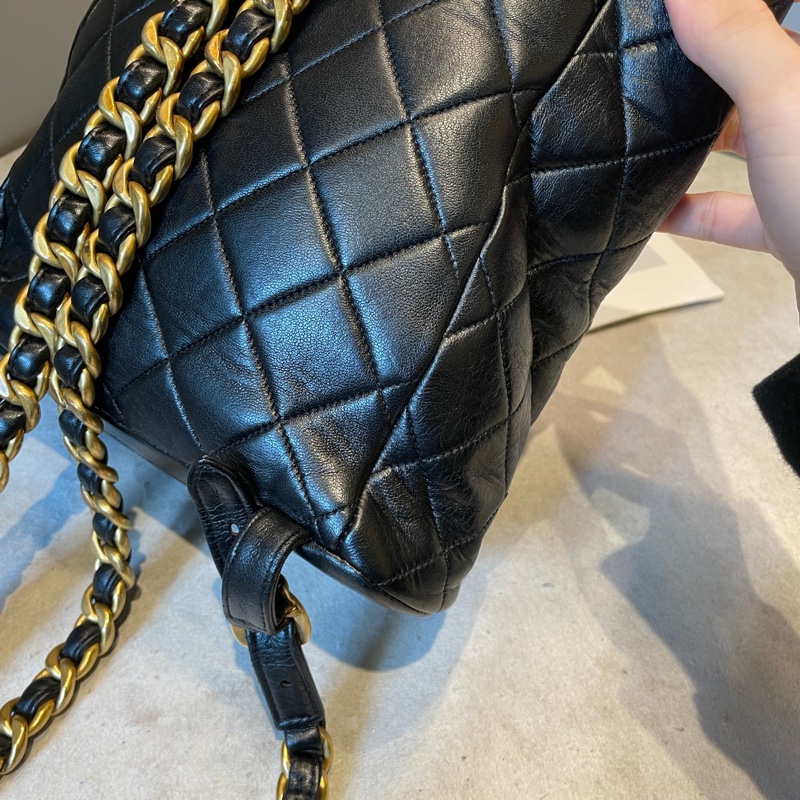Chanel 中古 duma小青蛙雙肩包 約20*21-18