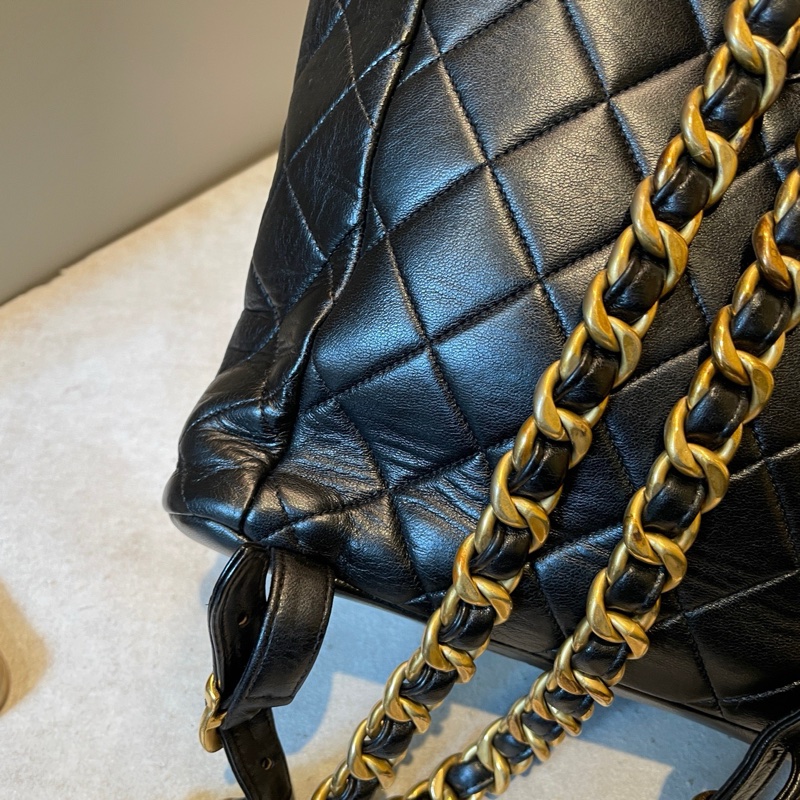 Chanel 中古 duma小青蛙雙肩包 約20*21-19