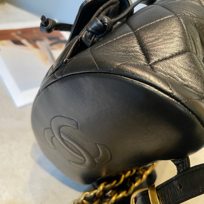 Chanel 中古 duma小青蛙雙肩包 約20*21-21