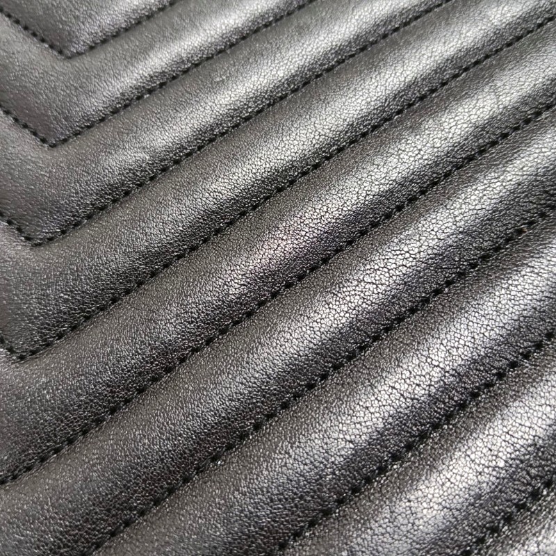 YSL college 郵差包 黑銀羊皮 大號-13