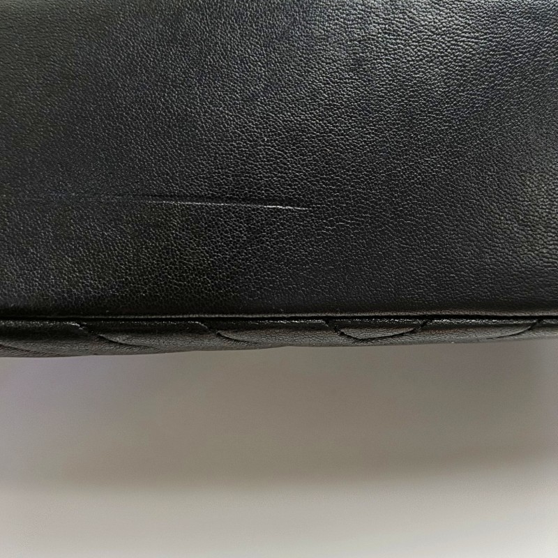 YSL college 郵差包 黑銀羊皮 大號-16