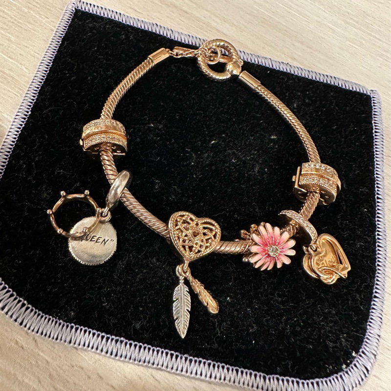 Pandora潘朵拉玫瑰金手鍊-1