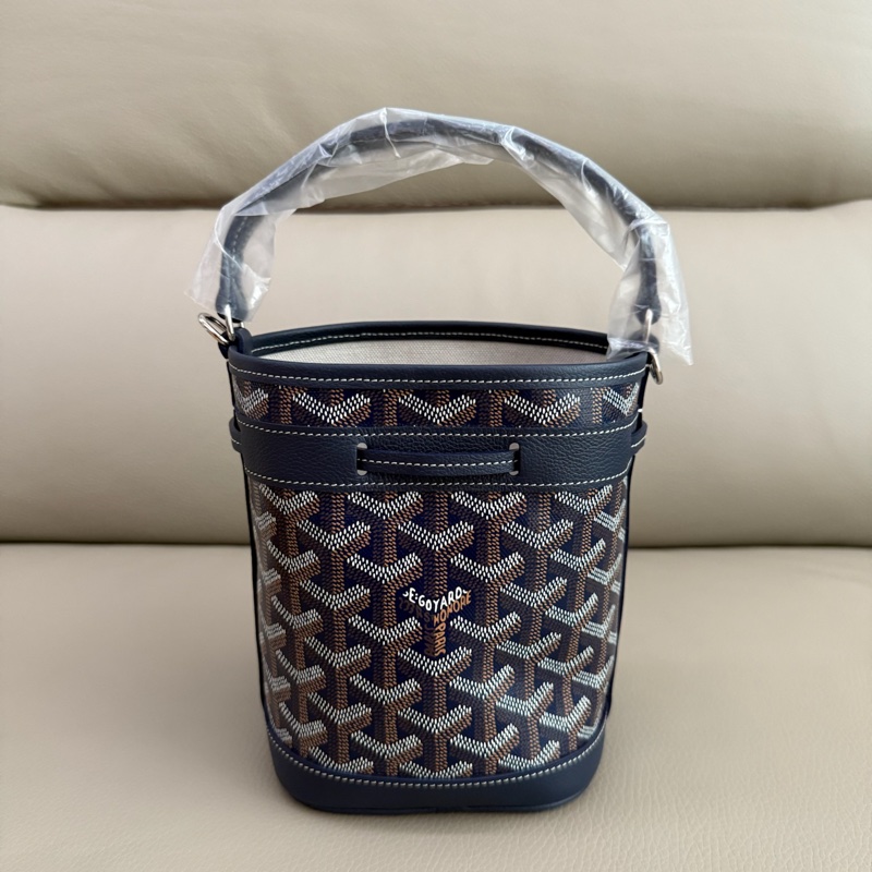 「M.Y精品」 goyard 戈雅 mini水桶包 小水桶 經典深藍-7