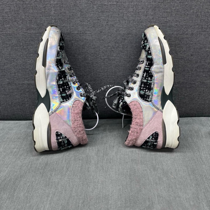 Chanel/香奈兒 粗花呢編織運動鞋 37碼 95新-3