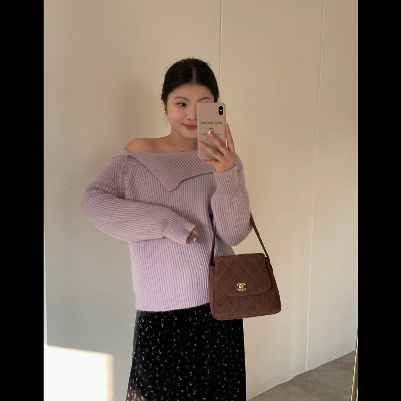 Chanel 中古 Kelly 手提腋下 柔美焦糖巧克力色 絲絨材質-4