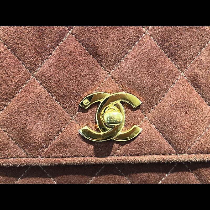Chanel 中古 Kelly 手提腋下 柔美焦糖巧克力色 絲絨材質-7