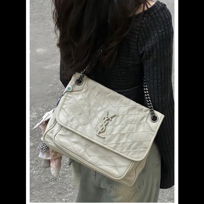 閒置❤️ YSL Niki 中號 老扣 奶油白-0