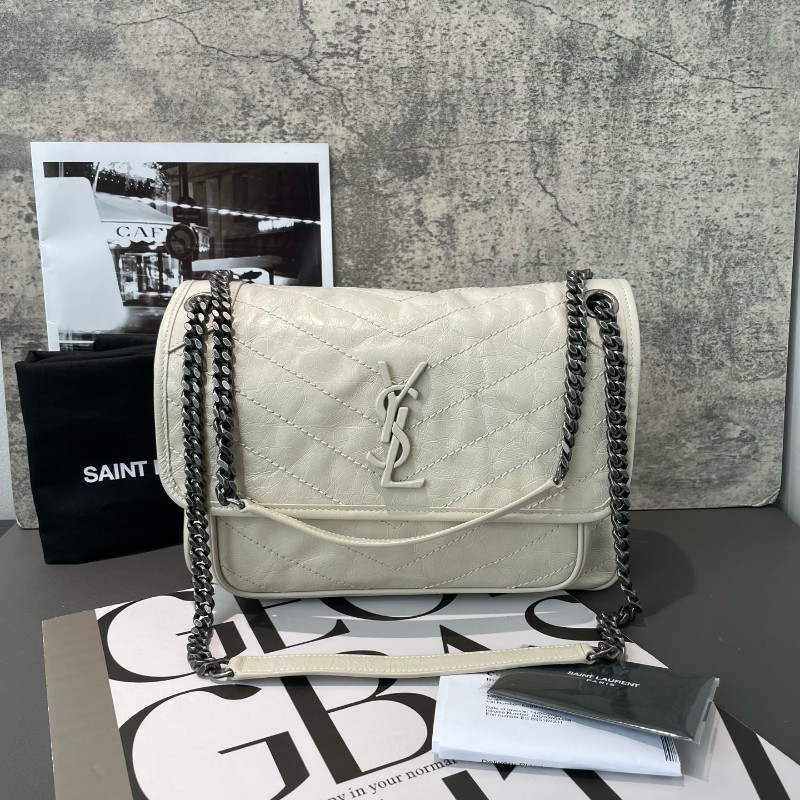 閒置❤️ YSL Niki 中號 老扣 奶油白-1