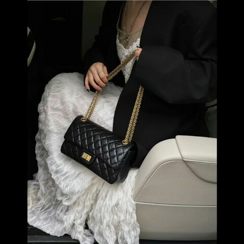 Chanel 2.55 大mini 鏈條包 黑金 肩背包