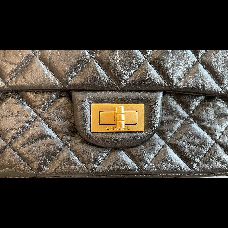 Chanel 2.55 大mini 鏈條包 黑金 肩背包-18