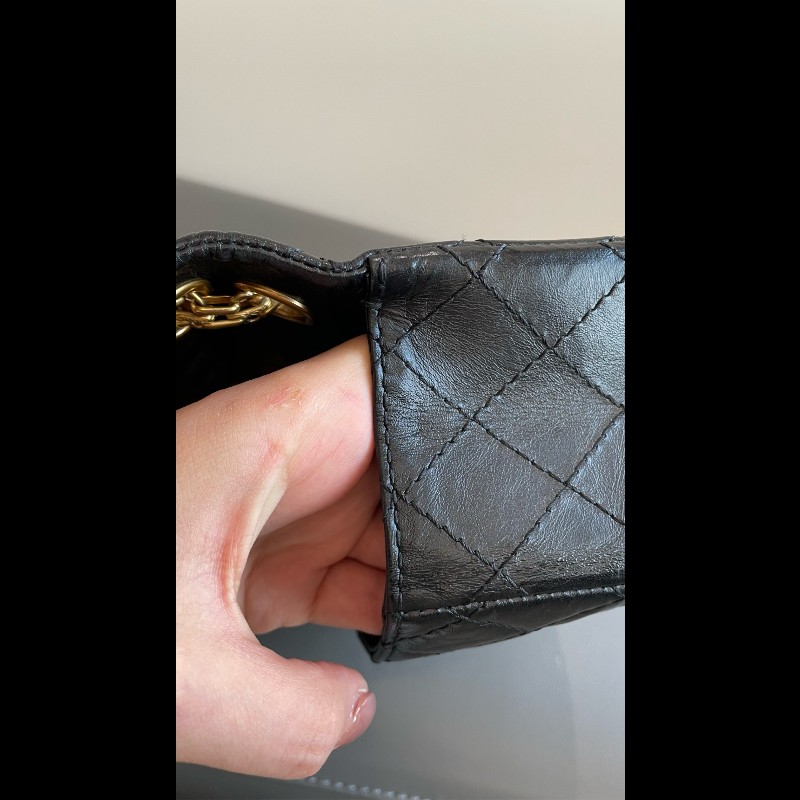 Chanel 2.55 大mini 鏈條包 黑金 肩背包-22