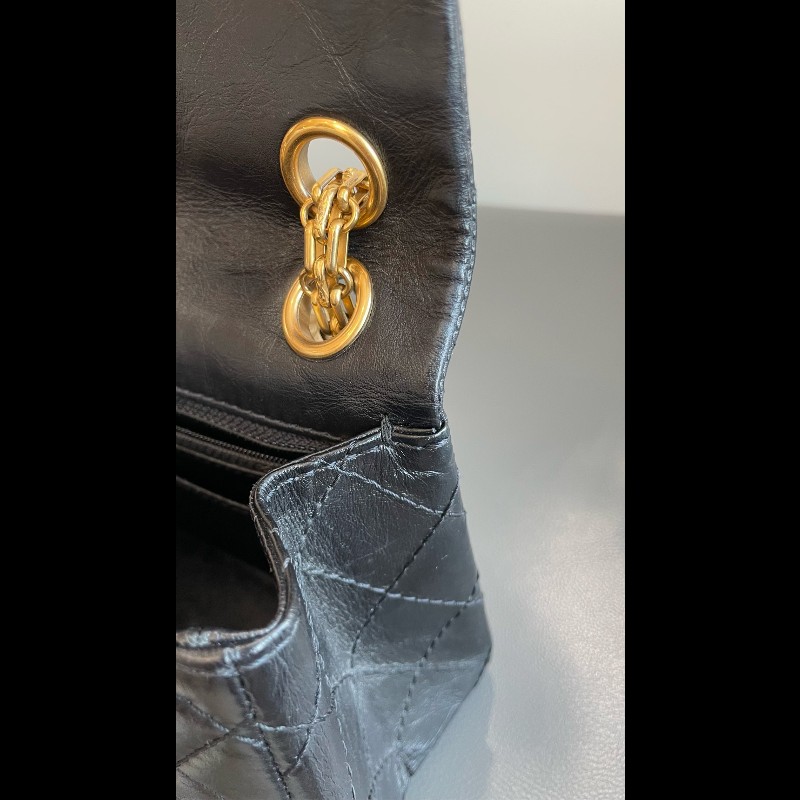 Chanel 2.55 大mini 鏈條包 黑金 肩背包-23