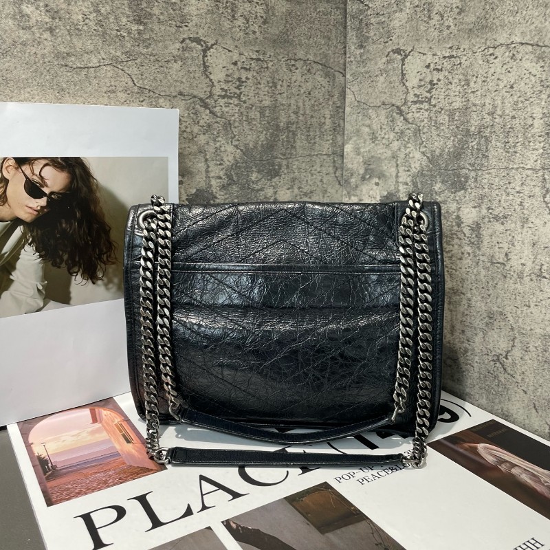 YSL Niki中號 黑色銀鏈 無D扣 肩背斜背鏈條包-1