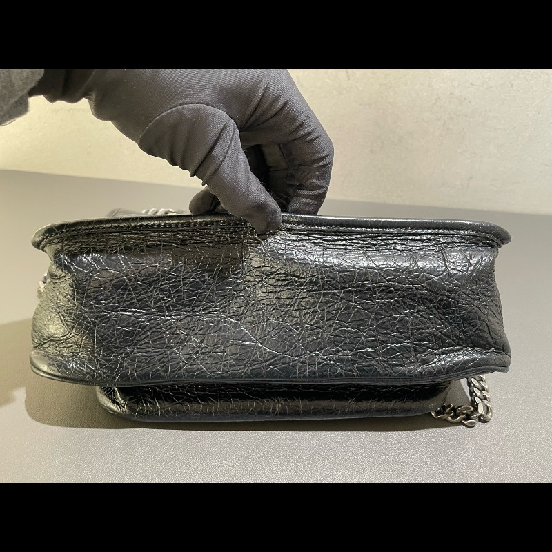 YSL Niki中號 黑色銀鏈 無D扣 肩背斜背鏈條包-10