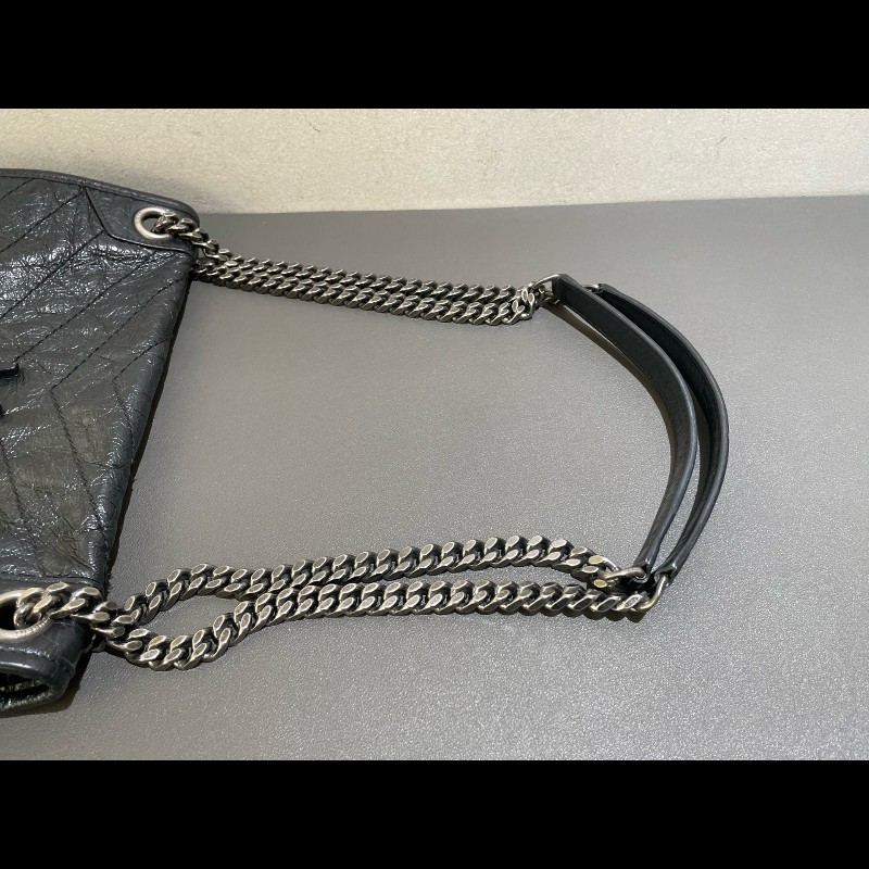 YSL Niki中號 黑色銀鏈 無D扣 肩背斜背鏈條包-22