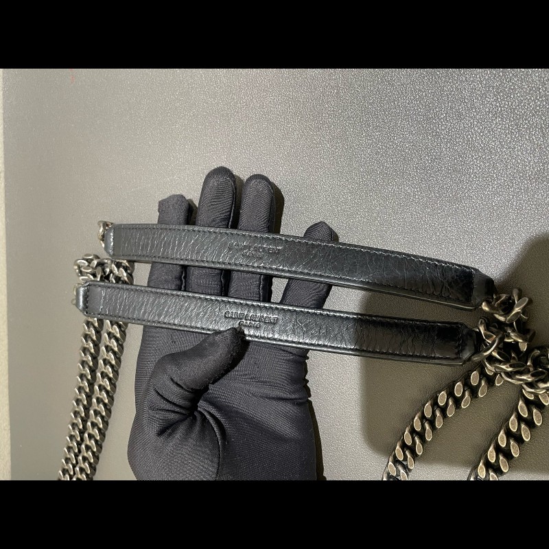 YSL Niki中號 黑色銀鏈 無D扣 肩背斜背鏈條包-24