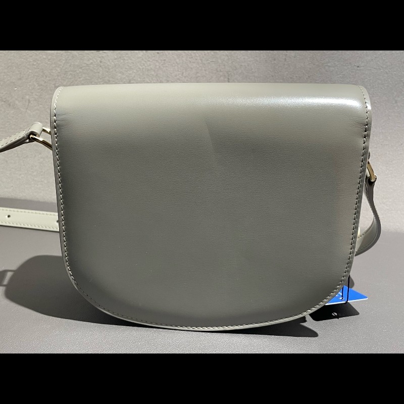 CELINE Besace CLEA 凱旋門金色鎖扣可調節肩帶 灰綠色馬鞍包-9