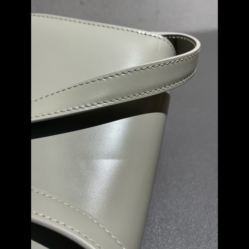 CELINE Besace CLEA 凱旋門金色鎖扣可調節肩帶 灰綠色馬鞍包-25