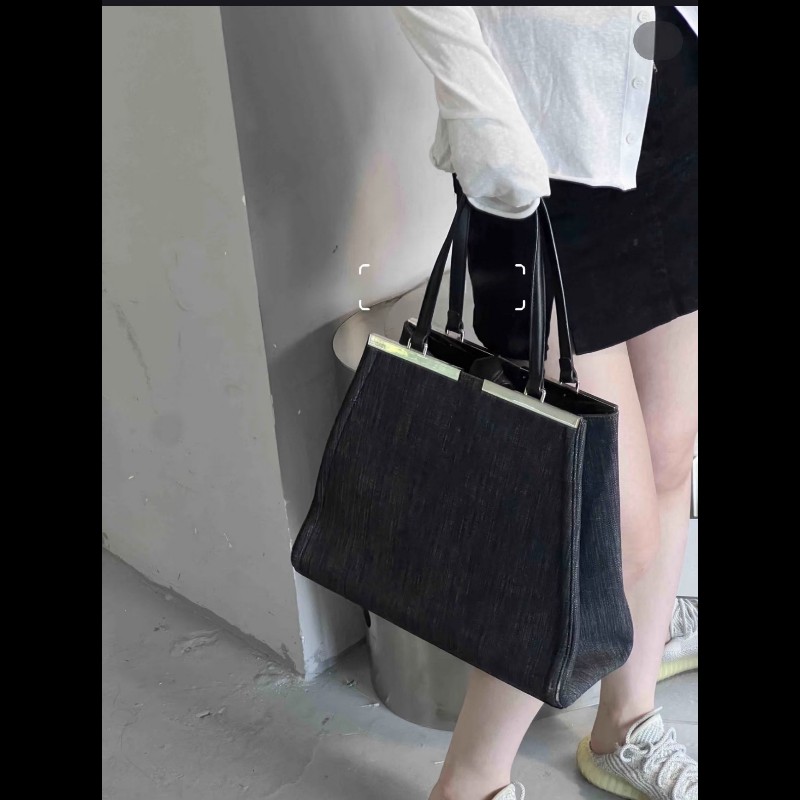 Fendi 3jours 黑色牛仔tote 托特-4