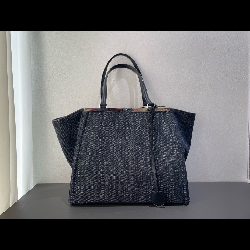 Fendi 3jours 黑色牛仔tote 托特-6