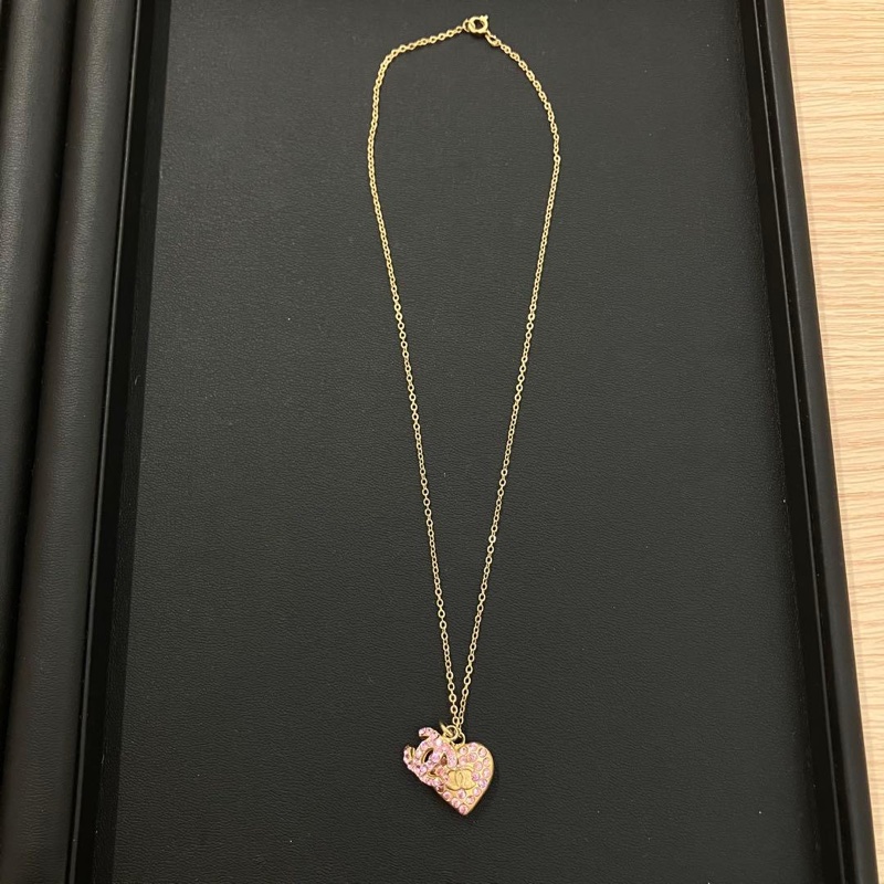 🌷Chanel 粉色愛心水鑽項鍊｜經典花紋✦fufu style 精品✦ 氣質款｜項鍊-8