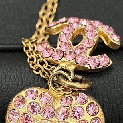 🌷Chanel 粉色愛心水鑽項鍊｜經典花紋✦fufu style 精品✦ 氣質款｜項鍊-12