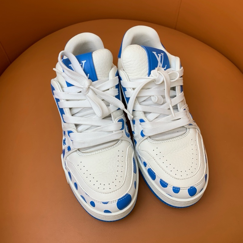 lv 草間彌生/Yayoi Kusama x LOUIS VUITTON Trainer 低幫鞋 白藍色 37 碼。-1