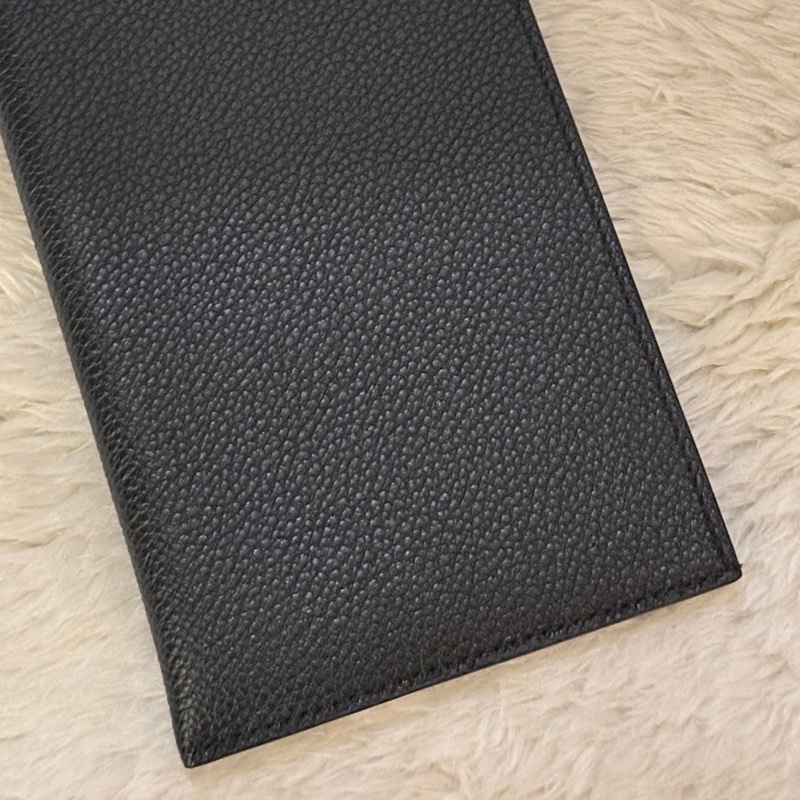 LV 全黑牛皮  黑色皮夾 錢包 多卡夾層 黑色長夾  鈔票可直接放入-2