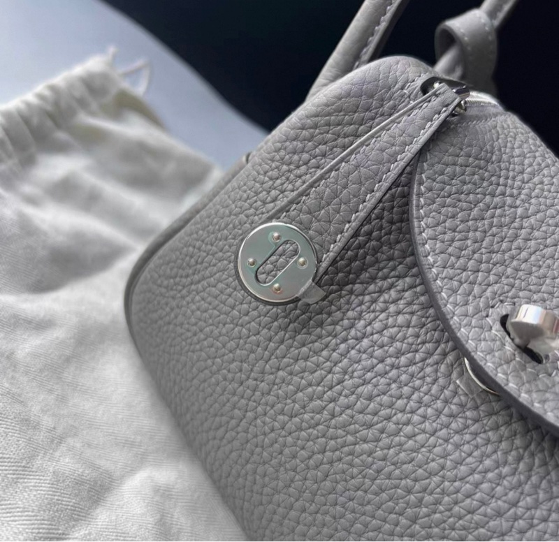 HERMES/愛馬仕 mini Lindy 積雨雲灰 U刻-11