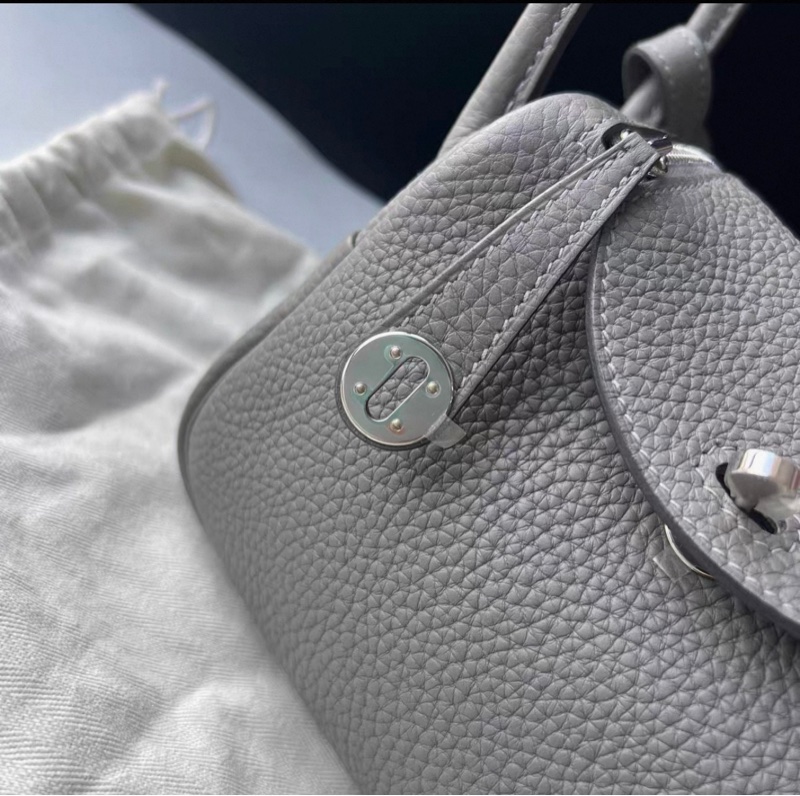 HERMES/愛馬仕 mini Lindy 積雨雲灰 U刻-14